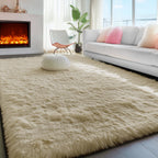 PAGISOFE Grey Fluffy Rugs for Bedroom 4x6 Area Rug Shag Rug for Kids Room Furry Carpet Modern Living Room Rug Soft Shaggy Boys Rug Fuzzy Throw Rugs for Home Decor Aesthetic, Dorm Nursery Gray