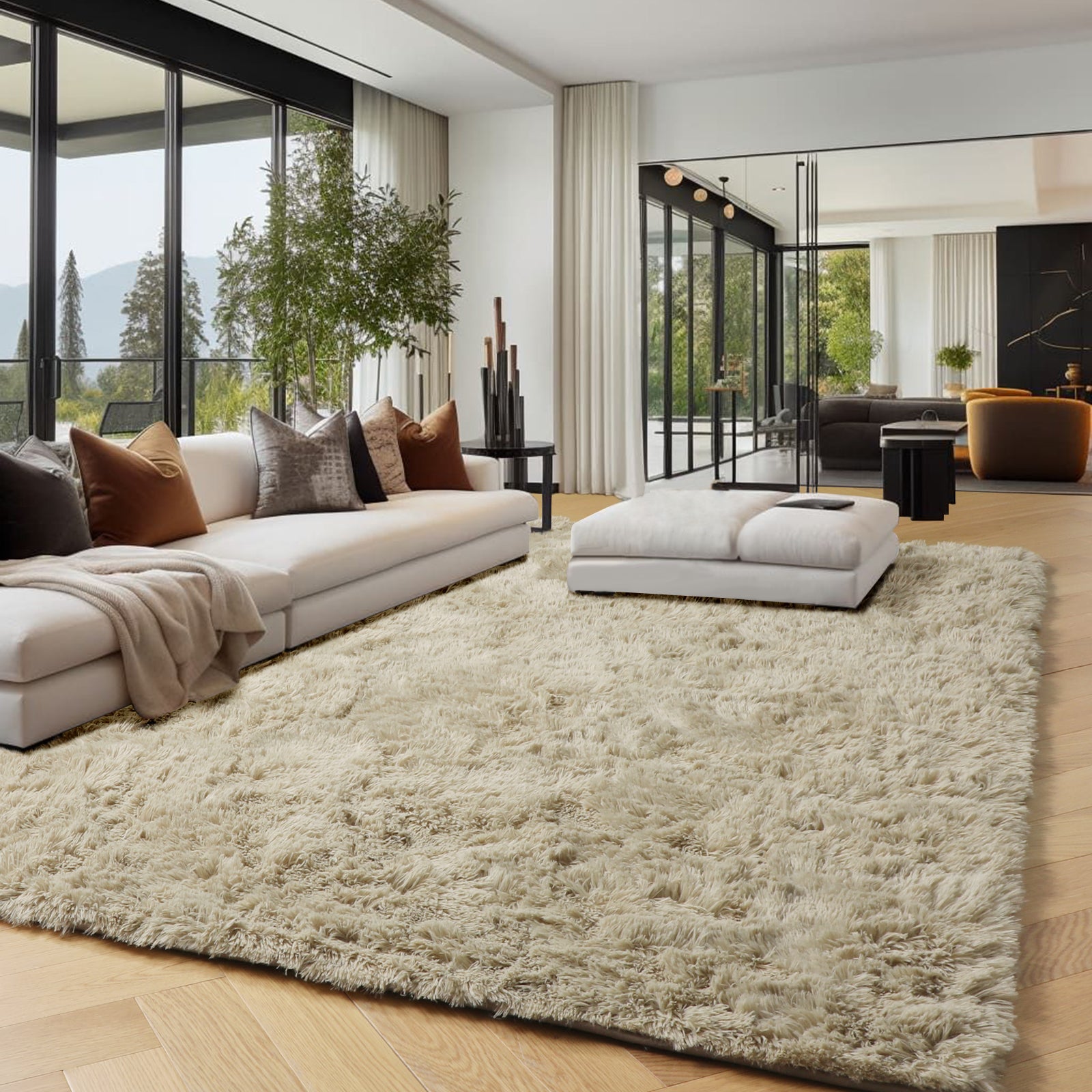 PAGISOFE Grey Fluffy Rugs for Bedroom 4x6 Area Rug Shag Rug for Kids Room Furry Carpet Modern Living Room Rug Soft Shaggy Boys Rug Fuzzy Throw Rugs for Home Decor Aesthetic, Dorm Nursery Gray