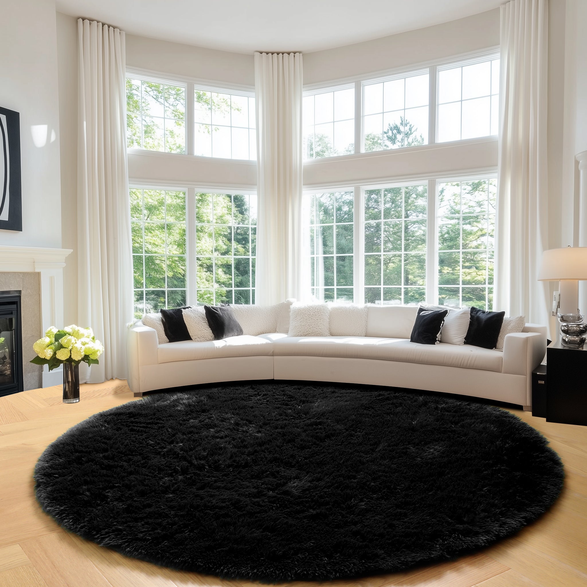 PAGISOFE 8Ft Round Rug