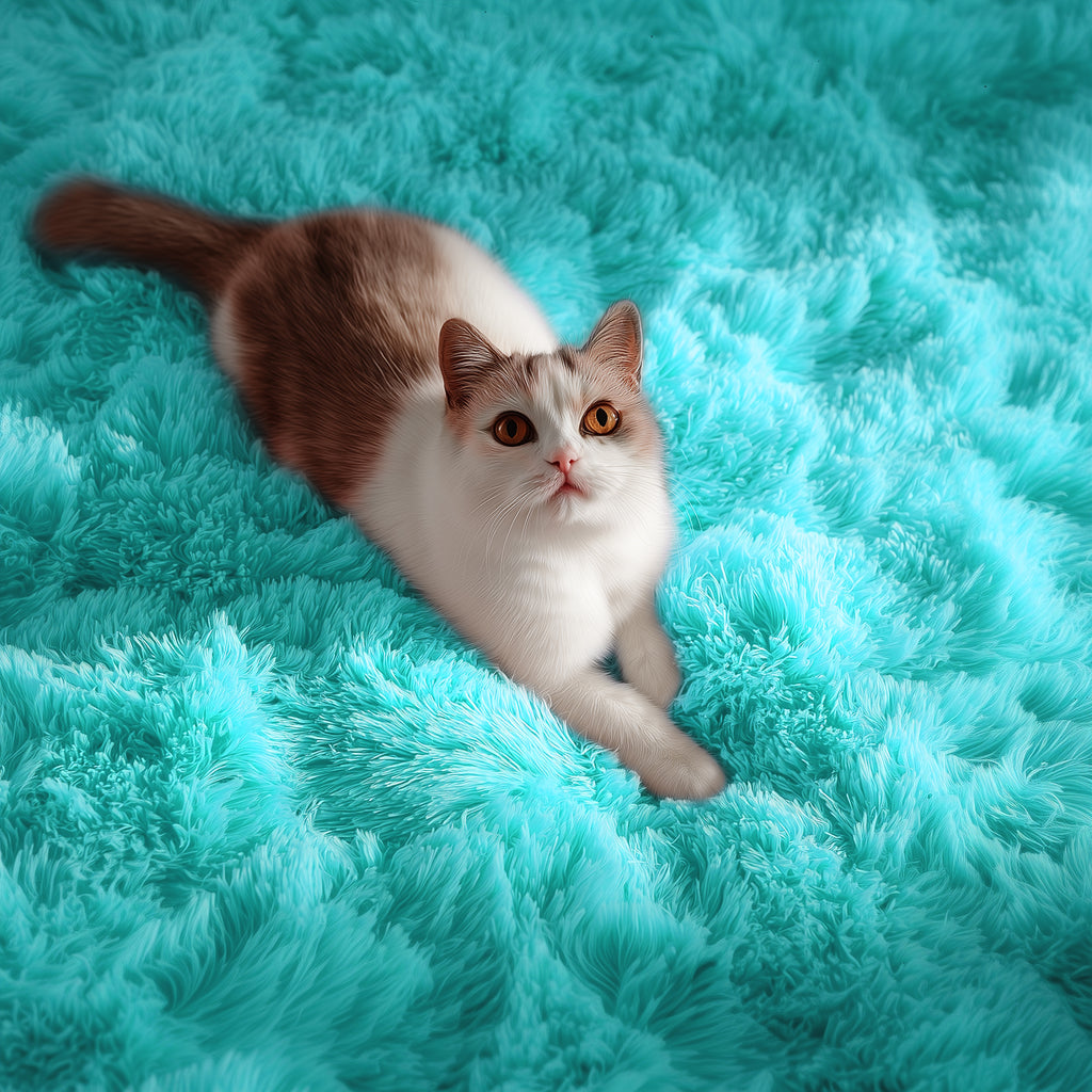 PAGISOFE Cute Furry Pastel Rug for Girls Bedroom, Soft Shag Rainbow Purple Tent Rugs for Livingroom, Kids Room, Playroom Nursery Home Decor, Plush Mermaid Kawaii Rug Fluffy Fuzzy Carpet 4x6 Area Rug