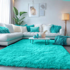 PAGISOFE Rainbow Purple Rugs for Girls Bedoom 5x7 Ft, Fluffy Cute Colorful Pastel Princess Carpet for Living-Room Kids Nursery, Ultra Soft Dorm Rug for Room Decor Aesthetic,Hot Pink Bedroom Decor