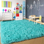 PAGISOFE Rainbow Purple Rugs for Girls Bedoom 5x7 Ft, Fluffy Cute Colorful Pastel Princess Carpet for Living-Room Kids Nursery, Ultra Soft Dorm Rug for Room Decor Aesthetic,Hot Pink Bedroom Decor
