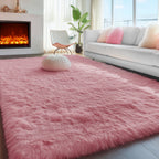 PAGISOFE Rainbow Purple Rugs for Girls Bedoom 5x7 Ft, Fluffy Cute Colorful Pastel Princess Carpet for Living-Room Kids Nursery, Ultra Soft Dorm Rug for Room Decor Aesthetic,Hot Pink Bedroom Decor