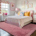 PAGISOFE Cute Furry Pastel Rug for Girls Bedroom, Soft Shag Rainbow Purple Tent Rugs for Livingroom, Kids Room, Playroom Nursery Home Decor, Plush Mermaid Kawaii Rug Fluffy Fuzzy Carpet 4x6 Area Rug