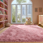 PAGISOFE Rainbow Purple Rugs for Girls Bedoom 5x7 Ft, Fluffy Cute Colorful Pastel Princess Carpet for Living-Room Kids Nursery, Ultra Soft Dorm Rug for Room Decor Aesthetic,Hot Pink Bedroom Decor