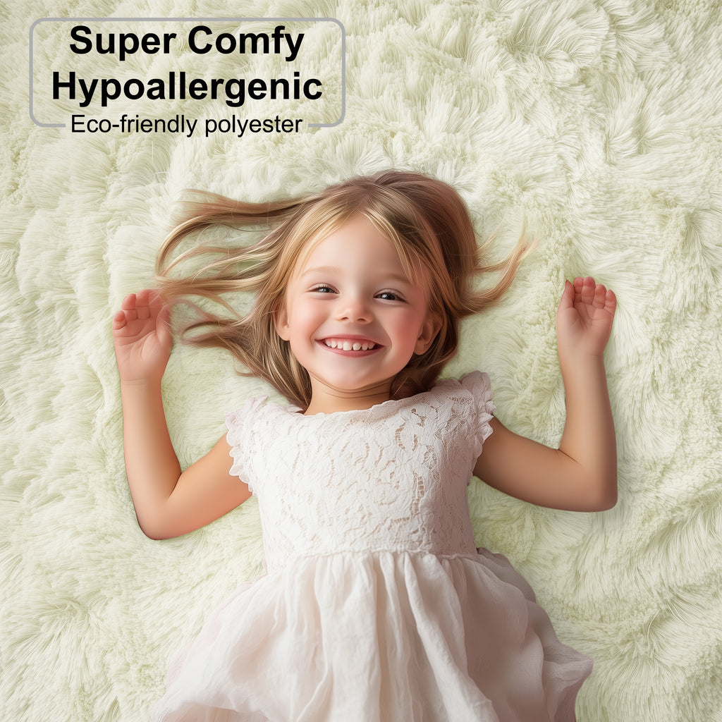 PAGISOFE 5Ft Round Fluffy Rug for Bedroom