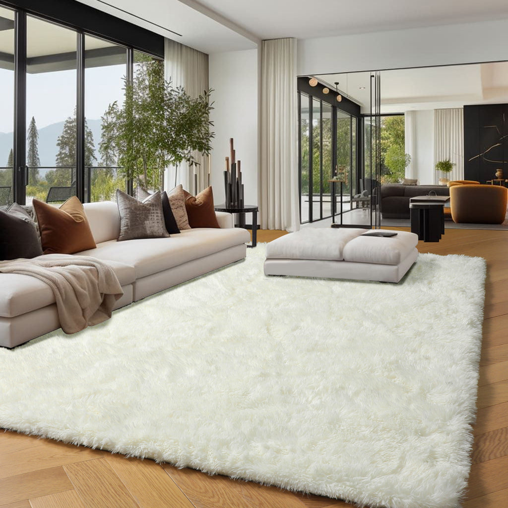 PAGISOFE Grey Fluffy Rugs for Bedroom 4x6 Area Rug Shag Rug for Kids Room Furry Carpet Modern Living Room Rug Soft Shaggy Boys Rug Fuzzy Throw Rugs for Home Decor Aesthetic, Dorm Nursery Gray