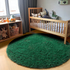 PAGISOFE Fluffy Kawaii Round Rug 4Ft for Girls Bedroom Decor, Purple Rainbow Mermaid Rugs for Kids Playroom, Teen Girl Room, Nursery, Dorm, Cute Furry Pastel Rug, Soft Plush Tent Carpet