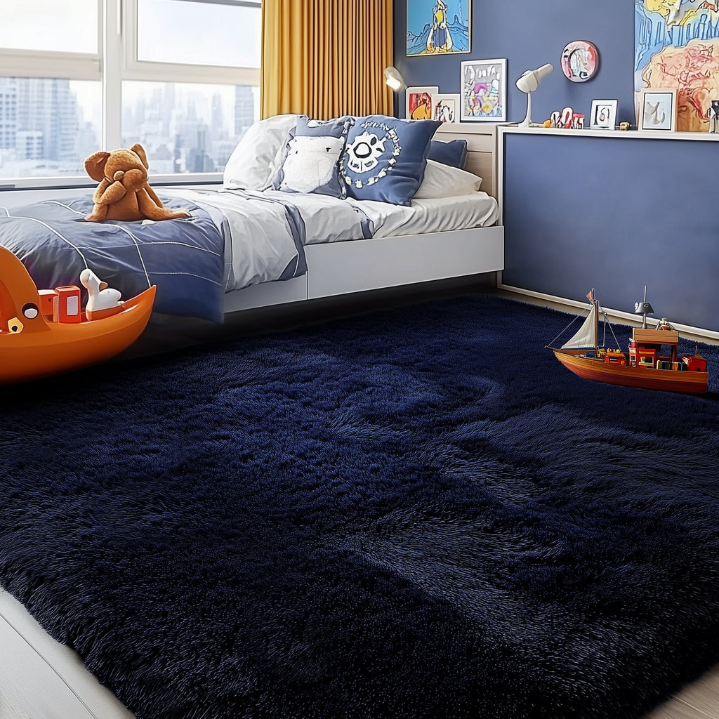 PAGISOFE Rainbow Purple Rugs for Girls Bedoom 5x8 Ft, Fluffy Cute Colorful Pastel Girls Rug, Plush Kawaii Rugs for Kids Room, Playroom Hot Pink Purple Bedroom Decor Ultra Soft Princess Carpet