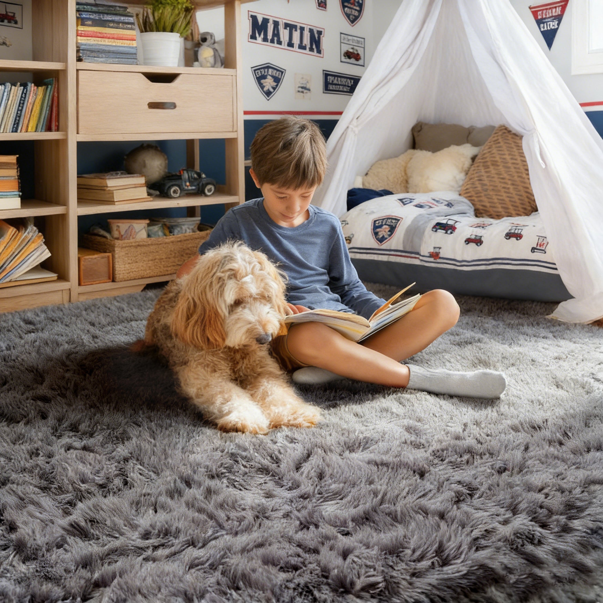 PAGISOFE Grey Area Rug