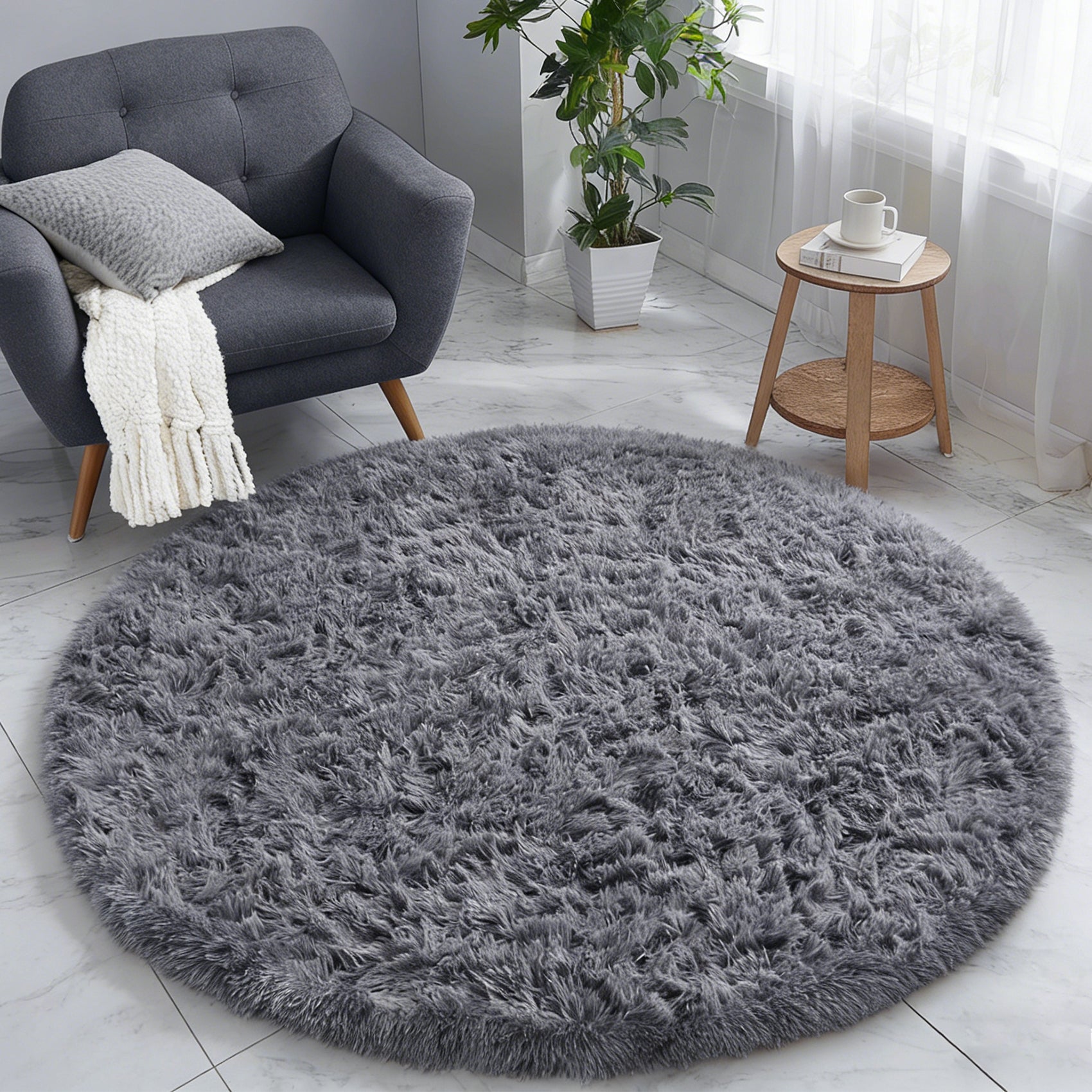 PAGISOFE Rainbow Purple Round Rug