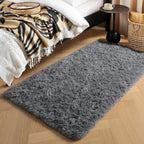PAGISOFE Grey Fluffy Rugs for Bedroom 4x6 Area Rug Shag Rug for Kids Room Furry Carpet Modern Living Room Rug Soft Shaggy Boys Rug Fuzzy Throw Rugs for Home Decor Aesthetic, Dorm Nursery Gray