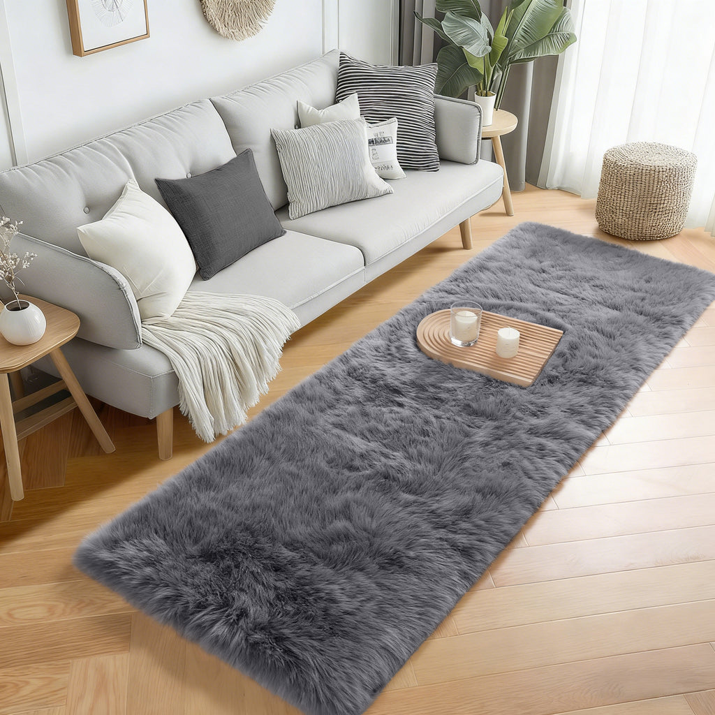 PAGISOFE Grey Fluffy Rugs for Bedroom 4x6 Area Rug Shag Rug for Kids Room Furry Carpet Modern Living Room Rug Soft Shaggy Boys Rug Fuzzy Throw Rugs for Home Decor Aesthetic, Dorm Nursery Gray