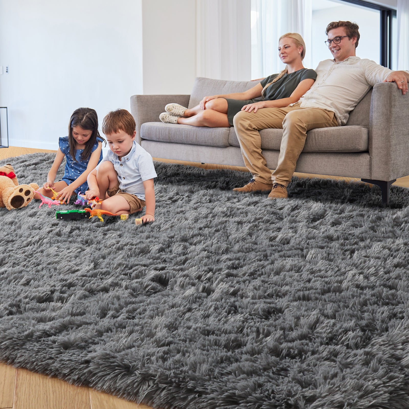 PAGISOFE Rainbow Rugs 6x9, Large Fluffy Soft Carpet,Plush Shaggy Rugs for Bedroom Girls,Kids Rooms,Fuzzy Nursery Rug for Baby's Toddler's Room, Clorful Rooms Decor for Teenage Pastel Kawaii Princess