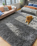 PAGISOFE Rainbow Purple Rugs for Girls Bedoom 5x7 Ft, Fluffy Cute Colorful Pastel Princess Carpet for Living-Room Kids Nursery, Ultra Soft Dorm Rug for Room Decor Aesthetic,Hot Pink Bedroom Decor