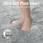 PAGISOFE Cute Furry Pastel Rug for Girls Bedroom, Soft Shag Rainbow Purple Tent Rugs for Livingroom, Kids Room, Playroom Nursery Home Decor, Plush Mermaid Kawaii Rug Fluffy Fuzzy Carpet 4x6 Area Rug