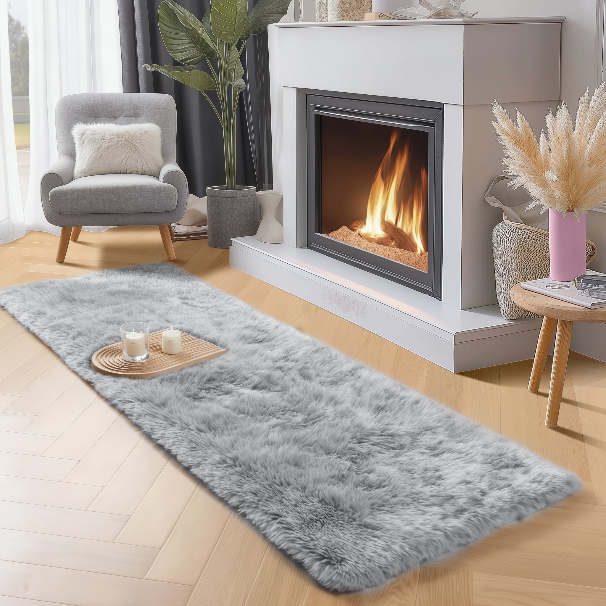 PAGISOFE Cute Furry Pastel Rug for Girls Bedroom, Soft Shag Rainbow Purple Tent Rugs for Livingroom, Kids Room, Playroom Nursery Home Decor, Plush Mermaid Kawaii Rug Fluffy Fuzzy Carpet 4x6 Area Rug