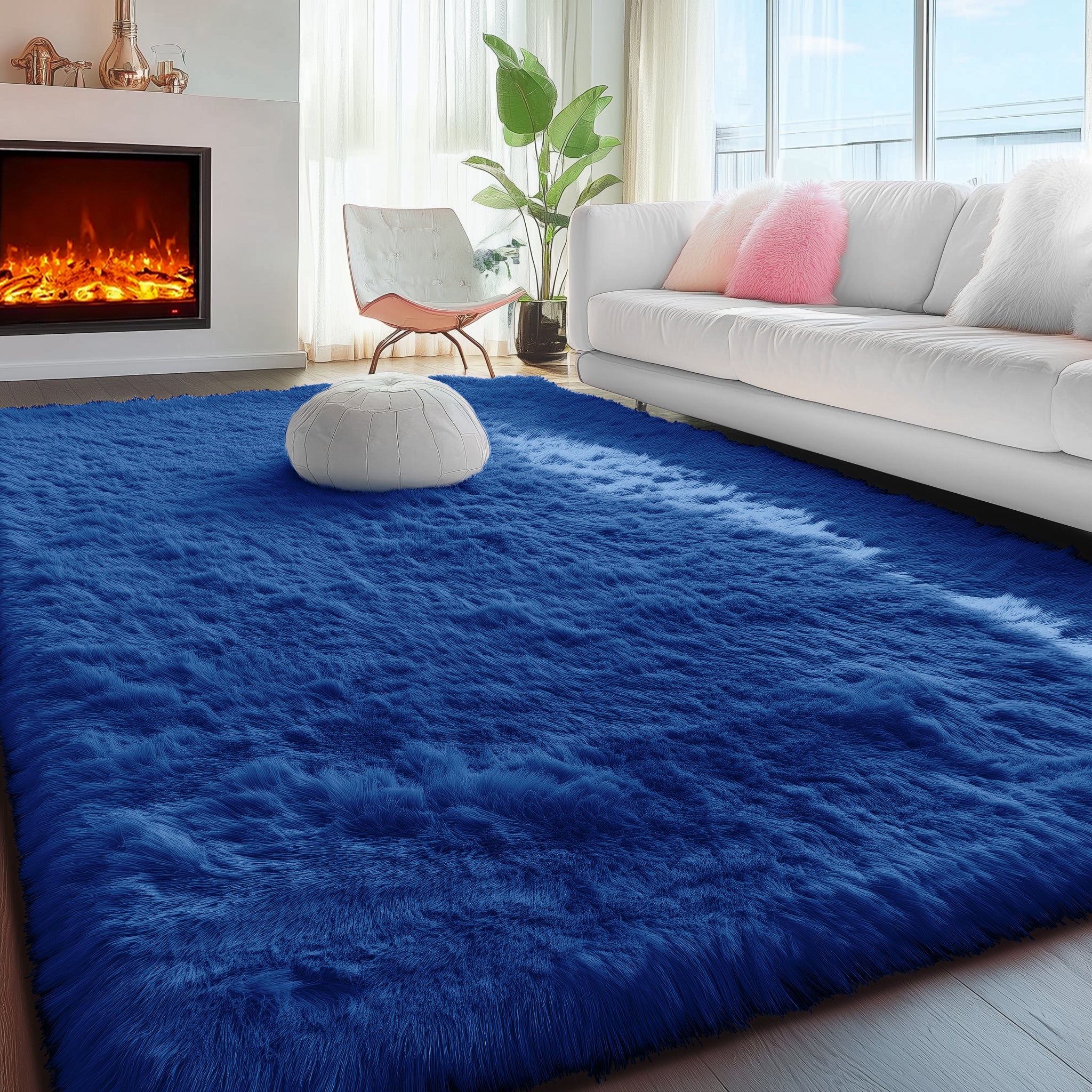 PAGISOFE Dark Grey Large Area Rugs for Living Room Carpet, 8x10 Rug, Big Fluffy Modern Area Rug, Shaggy Indoor Soft Rugs for Playroom, Men, Women, Kids Bedroom Rug, Home Decor, Plush Fuzzy Shag Rug