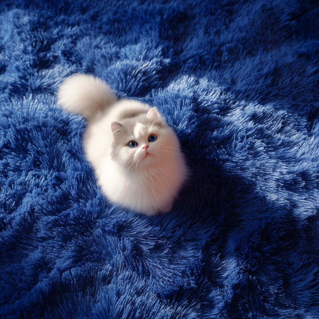 PAGISOFE Fluffy Kawaii Round Rug 4Ft for Girls Bedroom Decor, Purple Rainbow Mermaid Rugs for Kids Playroom, Teen Girl Room, Nursery, Dorm, Cute Furry Pastel Rug, Soft Plush Tent Carpet