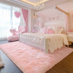 PAGISOFE Rainbow Purple Rugs for Girls Bedoom 5x7 Ft, Fluffy Cute Colorful Pastel Princess Carpet for Living-Room Kids Nursery, Ultra Soft Dorm Rug for Room Decor Aesthetic,Hot Pink Bedroom Decor