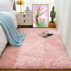 PAGISOFE Rainbow Purple Rugs for Girls Bedoom 5x8 Ft, Fluffy Cute Colorful Pastel Girls Rug, Plush Kawaii Rugs for Kids Room, Playroom Hot Pink Purple Bedroom Decor Ultra Soft Princess Carpet