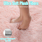 PAGISOFE Rainbow Purple Rugs for Girls Bedoom 5x8 Ft, Fluffy Cute Colorful Pastel Girls Rug, Plush Kawaii Rugs for Kids Room, Playroom Hot Pink Purple Bedroom Decor Ultra Soft Princess Carpet