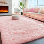 PAGISOFE Rainbow Purple Rugs for Girls Bedoom 5x7 Ft, Fluffy Cute Colorful Pastel Princess Carpet for Living-Room Kids Nursery, Ultra Soft Dorm Rug for Room Decor Aesthetic,Hot Pink Bedroom Decor