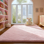 PAGISOFE Rainbow Purple Rugs for Girls Bedoom 5x7 Ft, Fluffy Cute Colorful Pastel Princess Carpet for Living-Room Kids Nursery, Ultra Soft Dorm Rug for Room Decor Aesthetic,Hot Pink Bedroom Decor