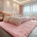 PAGISOFE Rainbow Purple Rugs for Girls Bedoom 5x8 Ft, Fluffy Cute Colorful Pastel Girls Rug, Plush Kawaii Rugs for Kids Room, Playroom Hot Pink Purple Bedroom Decor Ultra Soft Princess Carpet