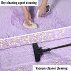 PAGISOFE Fluffy Kawaii Round Rug 4Ft for Girls Bedroom Decor, Purple Rainbow Mermaid Rugs for Kids Playroom, Teen Girl Room, Nursery, Dorm, Cute Furry Pastel Rug, Soft Plush Tent Carpet