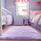 PAGISOFE Rainbow Purple Rugs for Girls Bedoom 5x7 Ft, Fluffy Cute Colorful Pastel Princess Carpet for Living-Room Kids Nursery, Ultra Soft Dorm Rug for Room Decor Aesthetic,Hot Pink Bedroom Decor
