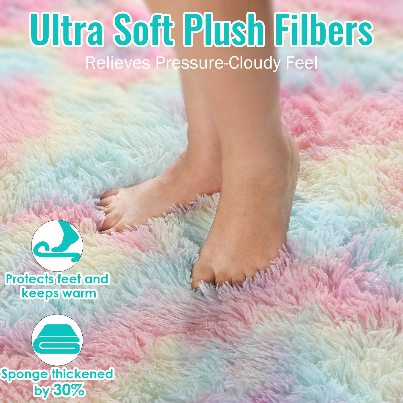 PAGISOFE Rainbow Round Rug