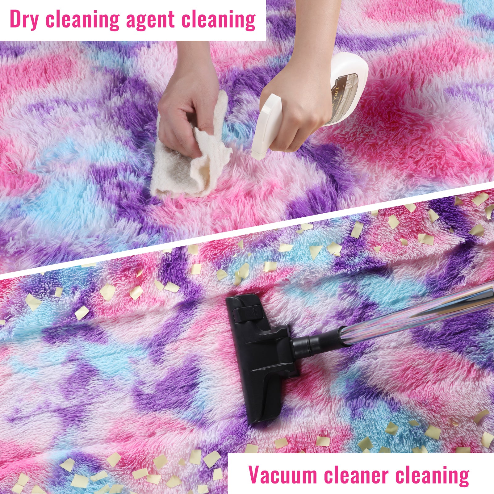 PAGISOFE Rainbow Pink Purple Rug