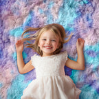 PAGISOFE Rainbow Purple Rugs 7Ft for Girls Bedroom, Cute Shaggy Round Rug for Kids Room Teen Girls Playroom Nursery Classroom, Indoor Fluffy Furry Pastel Mermaid Rug Soft Plush Kawaii Tent Carpet