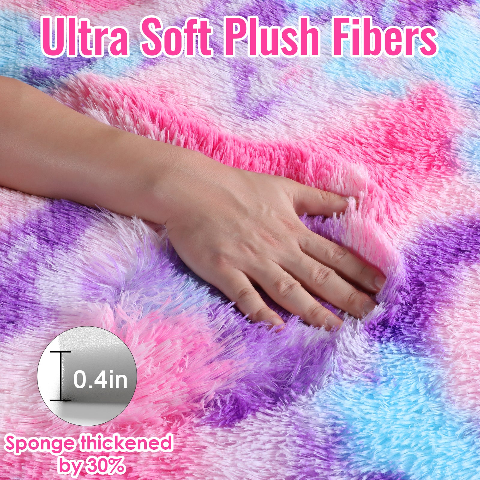 PAGISOFE Rainbow Rugs 6x9, Large Fluffy Soft Carpet,Plush Shaggy Rugs for Bedroom Girls,Kids Rooms,Fuzzy Nursery Rug for Baby's Toddler's Room, Clorful Rooms Decor for Teenage Pastel Kawaii Princess