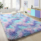 PAGISOFE Rainbow Rugs 6x9, Large Fluffy Soft Carpet,Plush Shaggy Rugs for Bedroom Girls,Kids Rooms,Fuzzy Nursery Rug for Baby's Toddler's Room, Clorful Rooms Decor for Teenage Pastel Kawaii Princess