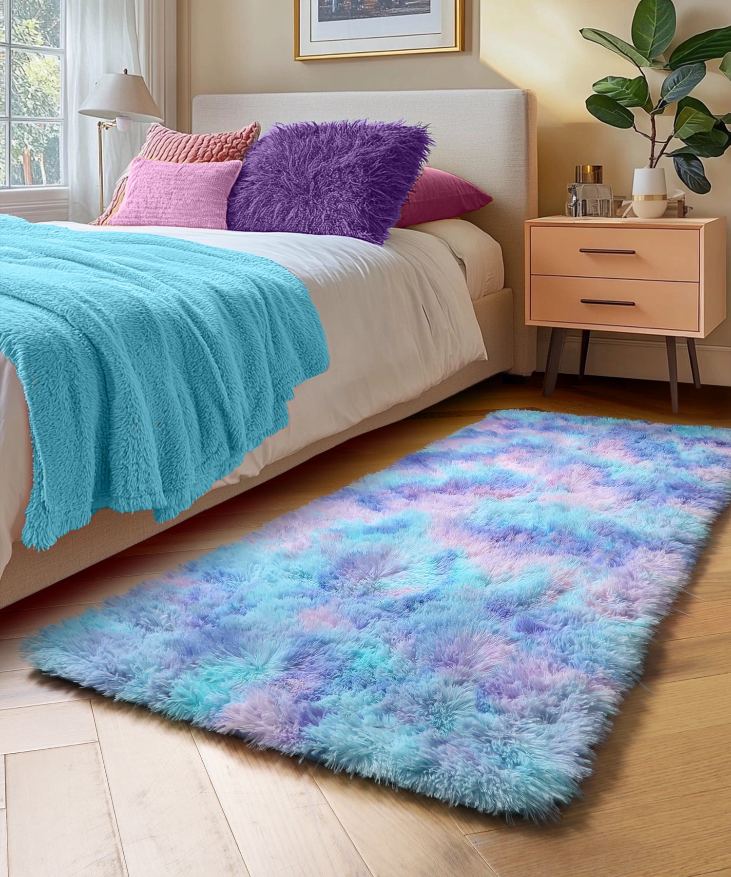 PAGISOFE Grey Fluffy Rugs for Bedroom 4x6 Area Rug Shag Rug for Kids Room Furry Carpet Modern Living Room Rug Soft Shaggy Boys Rug Fuzzy Throw Rugs for Home Decor Aesthetic, Dorm Nursery Gray