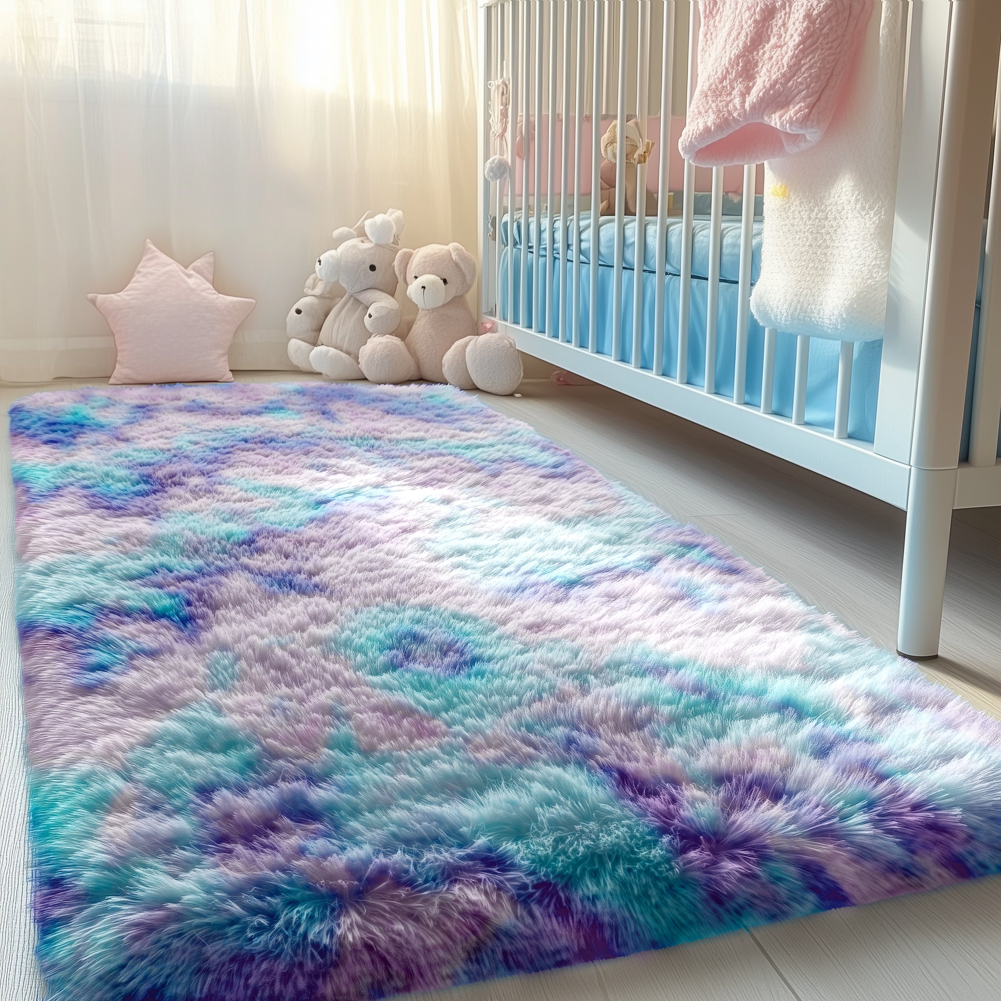 PAGISOFE 2x4 Small Bedroom Rug, Machine Washable Runner Rugs, Soft Plush Area Rug for Dorm, Kids Room, Office,Fuzzy Playroom Carpet, Alfombra para Sala, Furry Bedside Rug, Accent Faux Furry Grey Rugs