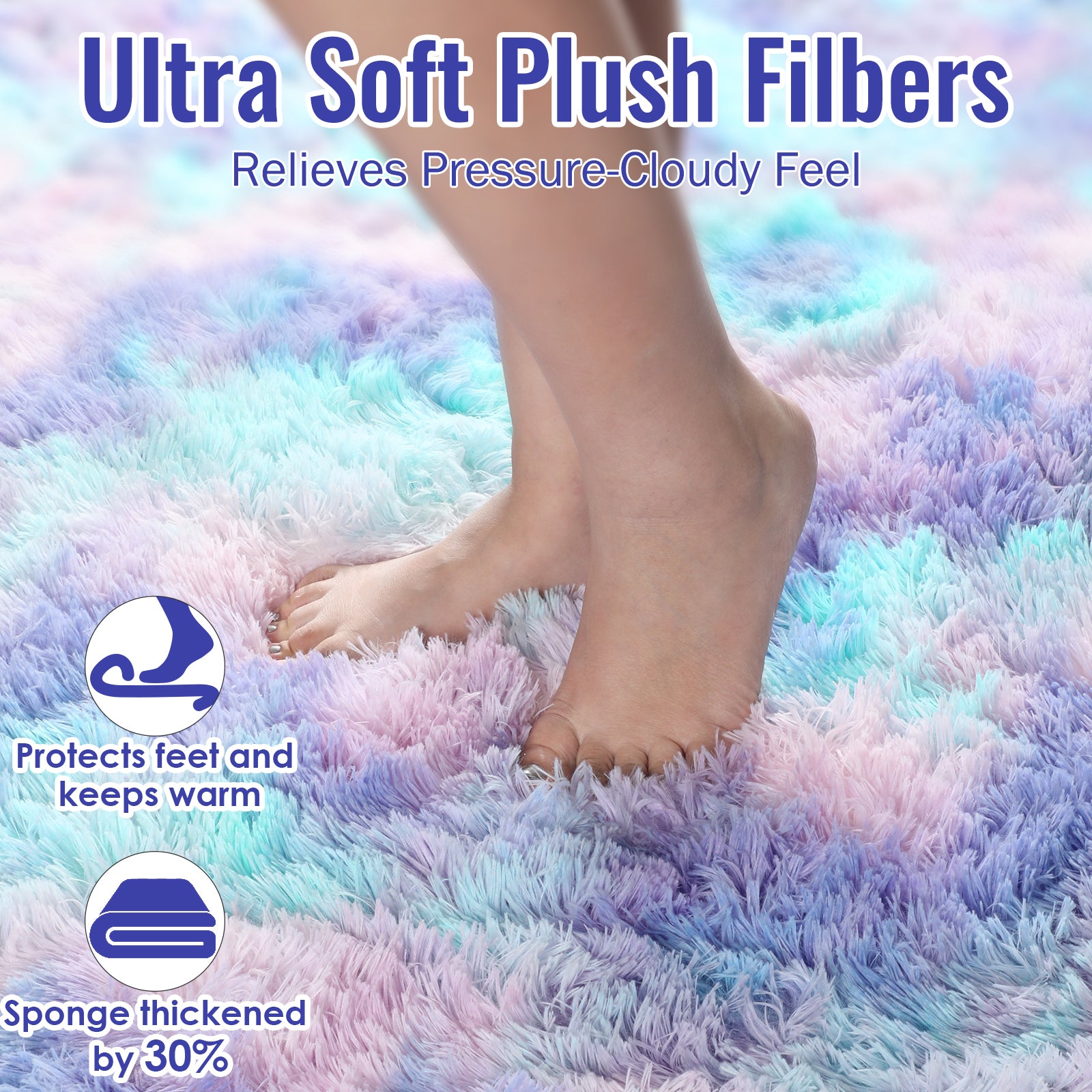 PAGISOFE Rainbow Purple Area Rug