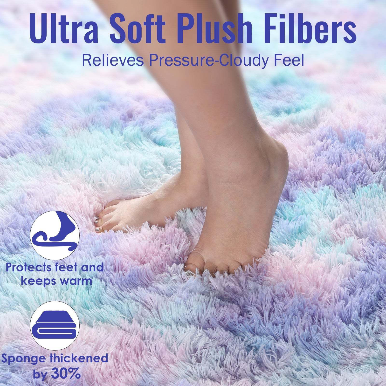 PAGISOFE Rainbow Purple Round Rug