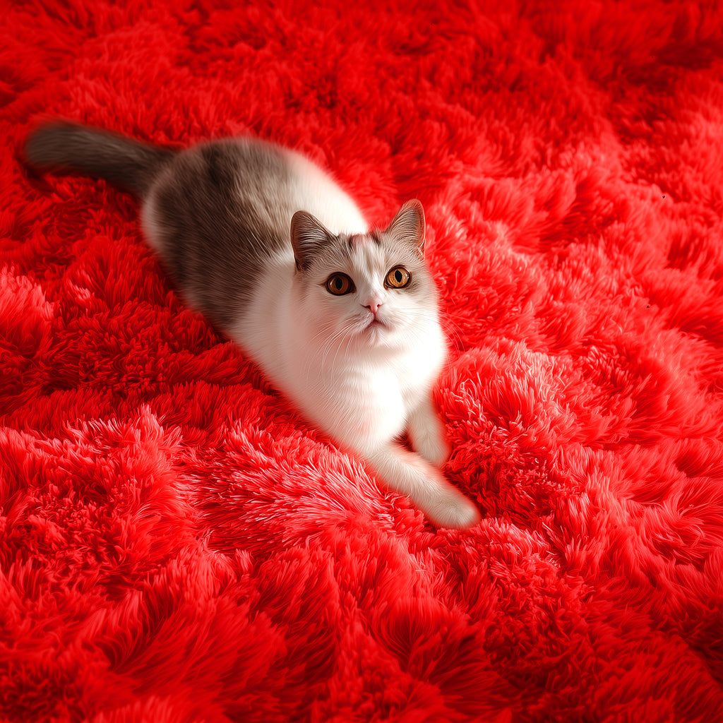 PAGISOFE Fluffy Kawaii Round Rug 4Ft for Girls Bedroom Decor, Purple Rainbow Mermaid Rugs for Kids Playroom, Teen Girl Room, Nursery, Dorm, Cute Furry Pastel Rug, Soft Plush Tent Carpet