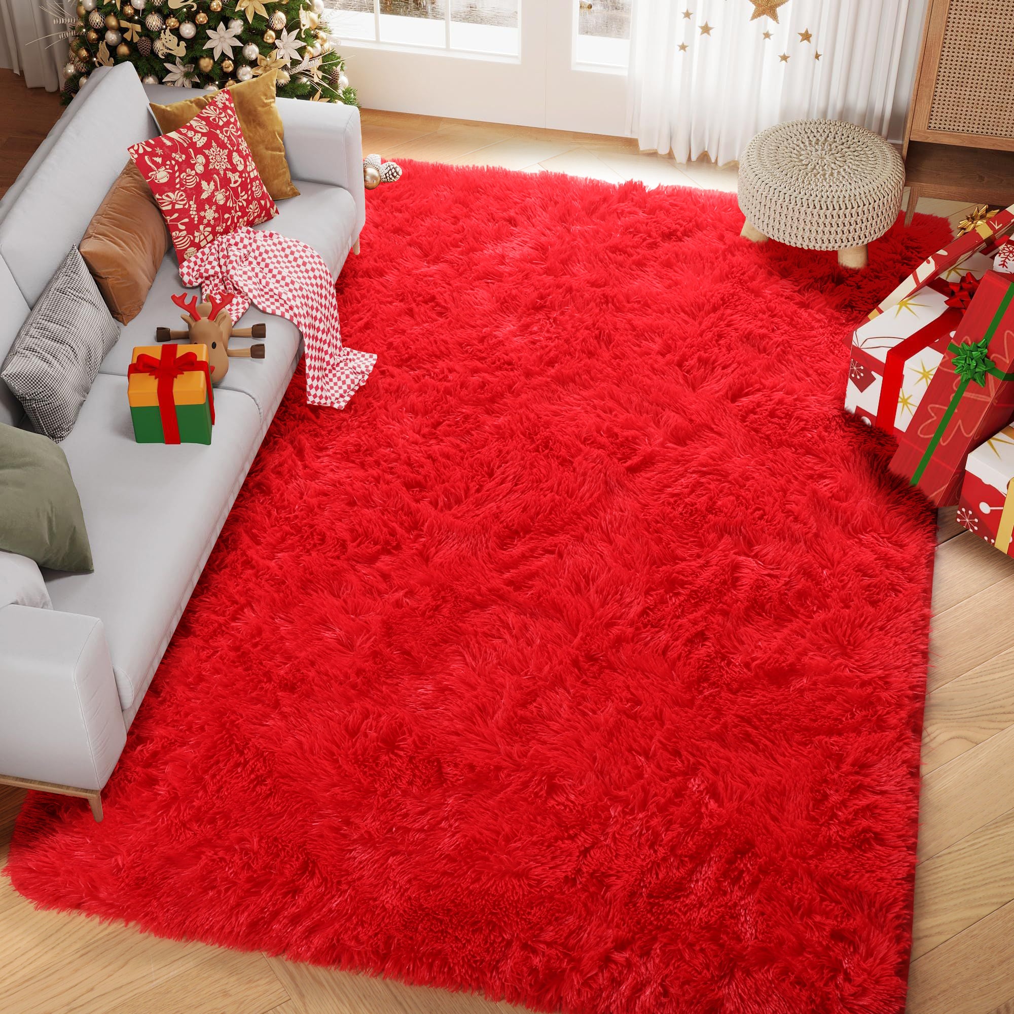 PAGISOFE Dark Grey Large Area Rugs for Living Room Carpet, 8x10 Rug, Big Fluffy Modern Area Rug, Shaggy Indoor Soft Rugs for Playroom, Men, Women, Kids Bedroom Rug, Home Decor, Plush Fuzzy Shag Rug