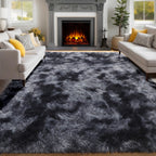 PAGISOFE Dark Grey Large Area Rugs for Living Room Carpet, 8x10 Rug, Big Fluffy Modern Area Rug, Shaggy Indoor Soft Rugs for Playroom, Men, Women, Kids Bedroom Rug, Home Decor, Plush Fuzzy Shag Rug