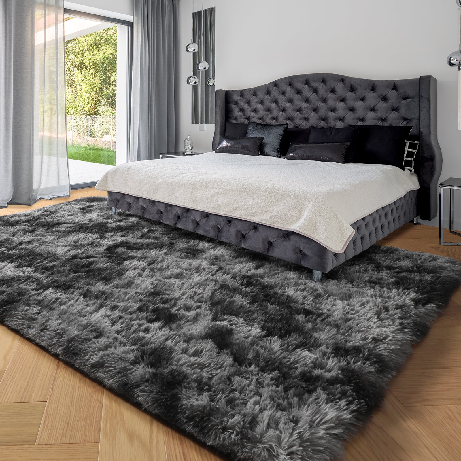 PAGISOFE Dark Grey Area Rug
