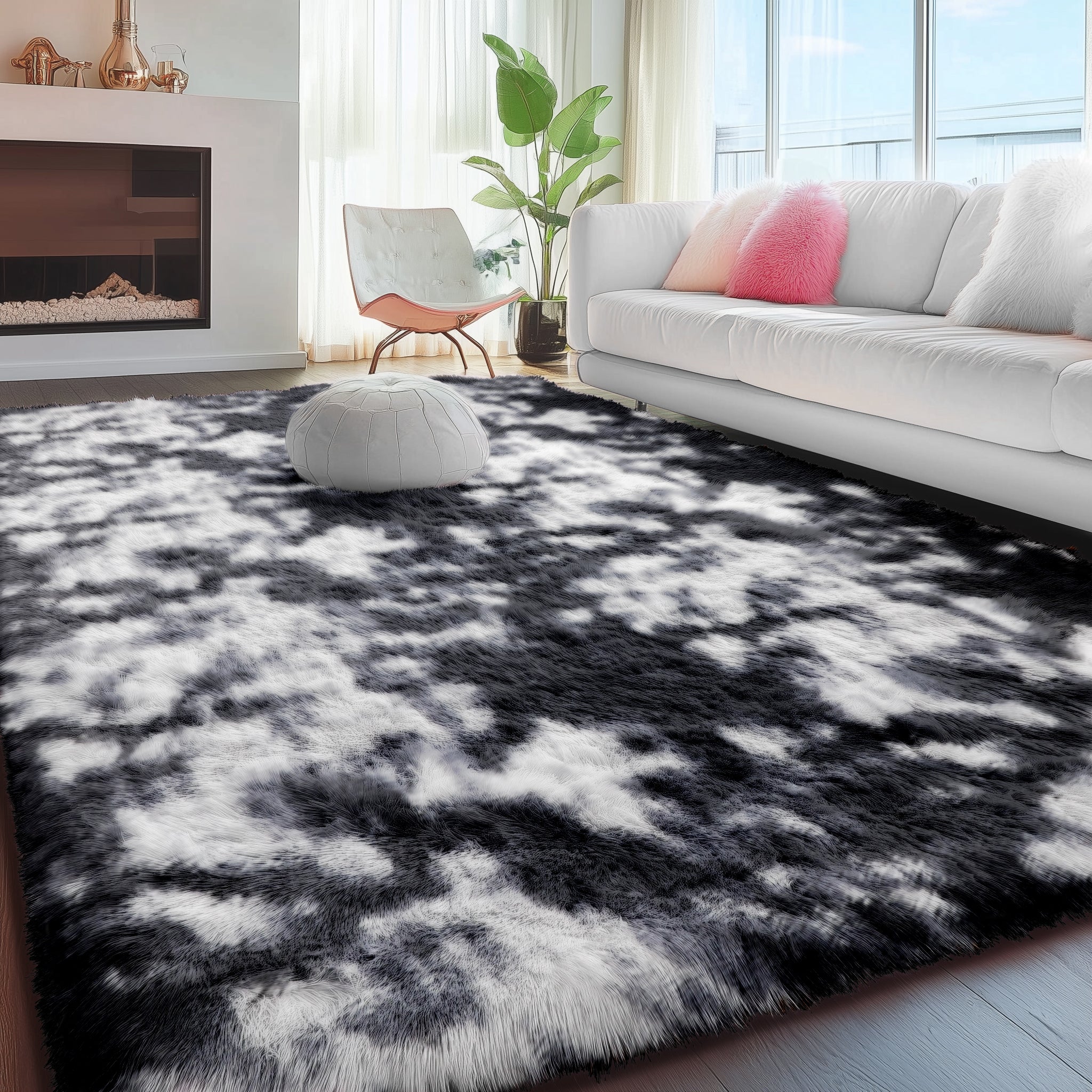 PAGISOFE Rainbow Rugs 6x9, Large Fluffy Soft Carpet,Plush Shaggy Rugs for Bedroom Girls,Kids Rooms,Fuzzy Nursery Rug for Baby's Toddler's Room, Clorful Rooms Decor for Teenage Pastel Kawaii Princess