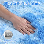 PAGISOFE Fluffy Kawaii Round Rug 4Ft for Girls Bedroom Decor, Purple Rainbow Mermaid Rugs for Kids Playroom, Teen Girl Room, Nursery, Dorm, Cute Furry Pastel Rug, Soft Plush Tent Carpet
