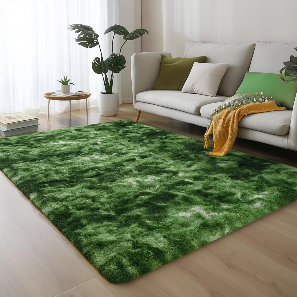 PAGISOFE Cute Furry Pastel Rug for Girls Bedroom, Soft Shag Rainbow Purple Tent Rugs for Livingroom, Kids Room, Playroom Nursery Home Decor, Plush Mermaid Kawaii Rug Fluffy Fuzzy Carpet 4x6 Area Rug