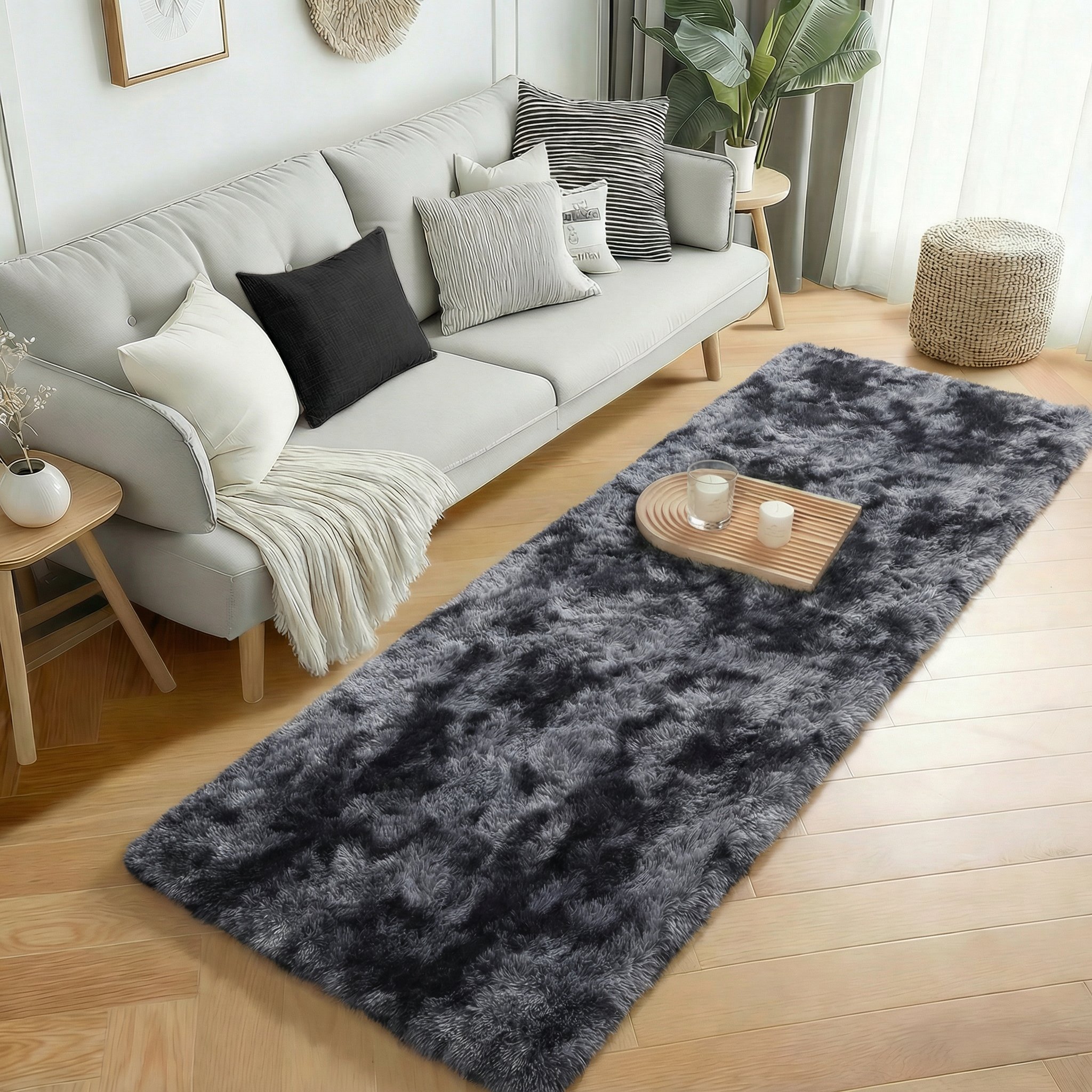 PAGISOFE Grey Runner Rug