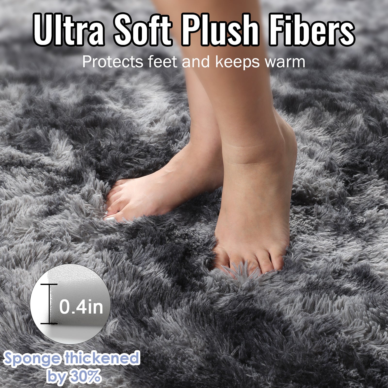 PAGISOFE Grey Fluffy Rugs for Bedroom 4x6 Area Rug Shag Rug for Kids Room Furry Carpet Modern Living Room Rug Soft Shaggy Boys Rug Fuzzy Throw Rugs for Home Decor Aesthetic, Dorm Nursery Gray