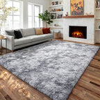 PAGISOFE Dark Grey Large Area Rugs for Living Room Carpet, 8x10 Rug, Big Fluffy Modern Area Rug, Shaggy Indoor Soft Rugs for Playroom, Men, Women, Kids Bedroom Rug, Home Decor, Plush Fuzzy Shag Rug